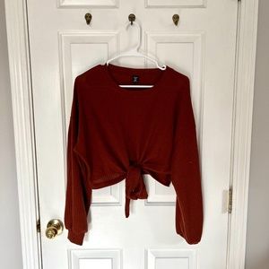 Rust Shein Tie Crop Top